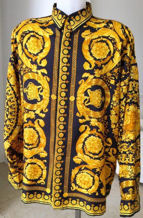 versace shirt vintage yellow|vintage gianni versace label.